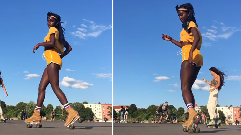 Χορεύοντας με πατίνια rollers