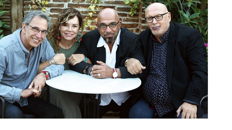Γιάννης Ζουγανέλης, Ελένη Δήμου, Λάκης Παπαδόπουλος και Διονύσης Τσακνής στην Τεχνόπολη