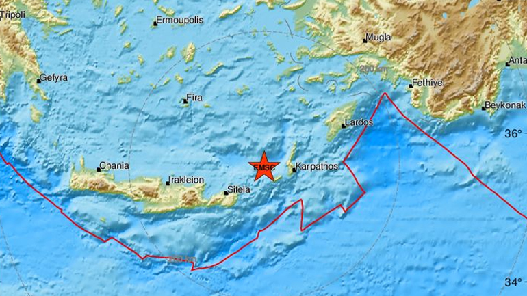 Σεισμός 3,4 Ρίχτερ ανοιχτά της Κρήτης