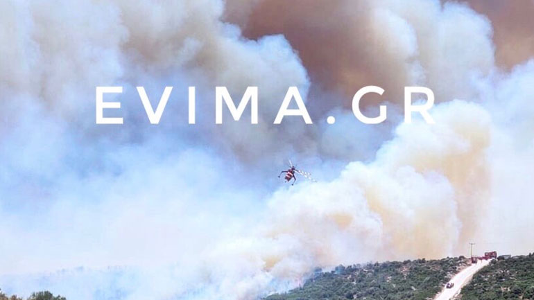 Νότια Εύβοια: Εκκενώνεται οικισμός λόγω πυρκαγιάς σε δασική περιοχή