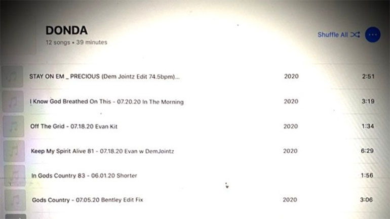 Νέα λίστα τραγουδιών από τον Κάνιε Γουέστ για το «Donda»