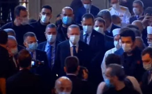 Η άφιξη του Ερντογάν στην Αγία Σοφία