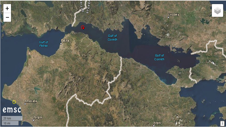 Σεισμός 3,4 Ρίχτερ στον Κορινθιακό