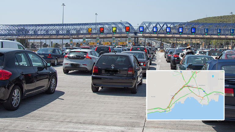 Κίνηση: Ουρές στα διόδια Ελευσίνας