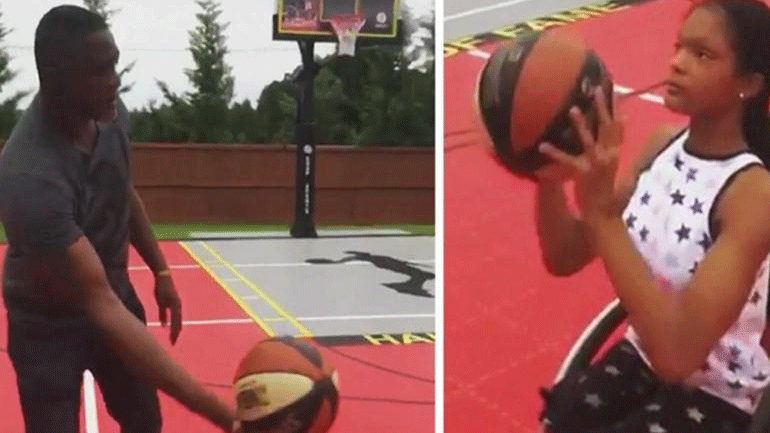 Συγκινητική στιγμή με τον Ντομινίκ Ουίλκινς να σηκώνει στα χέρια του την κόρη του για να καρφώσει!