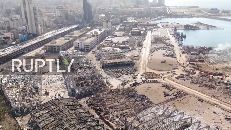 Νέο βίντεο με τη βιβλική καταστροφή στη Βηρυτό από ψηλά