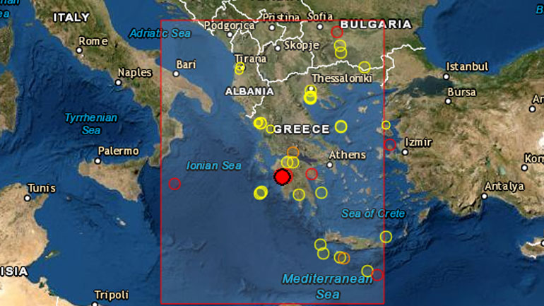 Αισθητή σεισμική δόνηση 4,5 Ρίχτερ στην Κυλλήνη