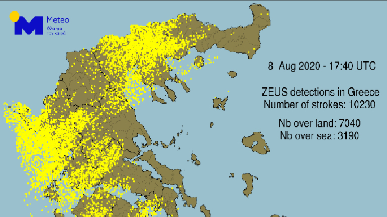 Καταγράφηκαν 10.000 κεραυνοί πάνω από τη χώρα