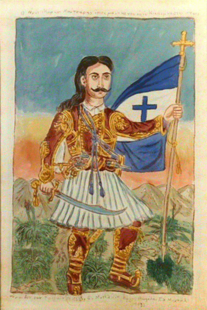 Μάρκος Μπότσαρης, πίνακας του Θεόφιλου