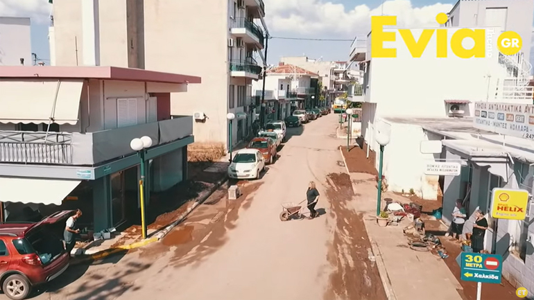 Η βιβλική καταστροφή στα Ψαχνά Ευβοίας από ψηλά