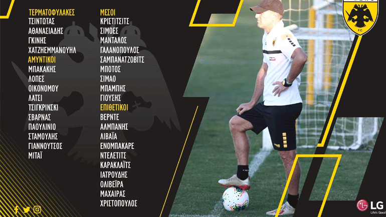 Οι 33 παίκτες που μετέχουν στην προετοιμασία της ΑΕΚ