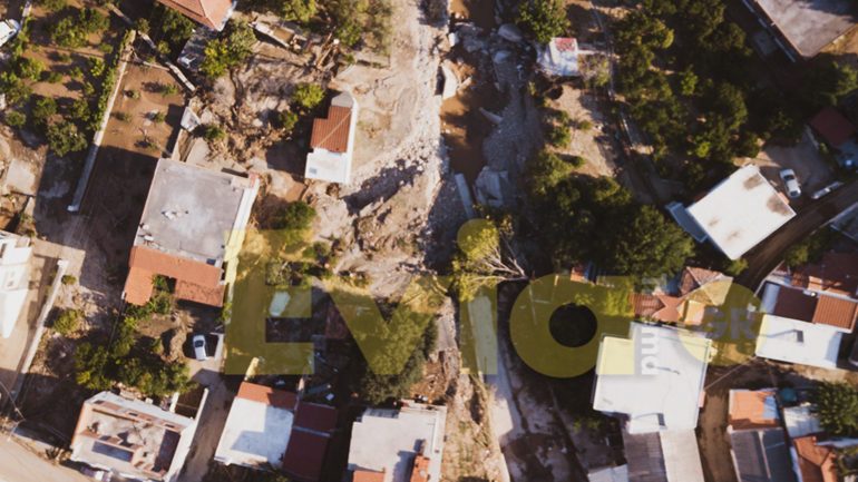 Κρανίου τόπος τα Πολιτικά Ευβοίας μετά τις πλημμύρες – Εικόνες από Drone