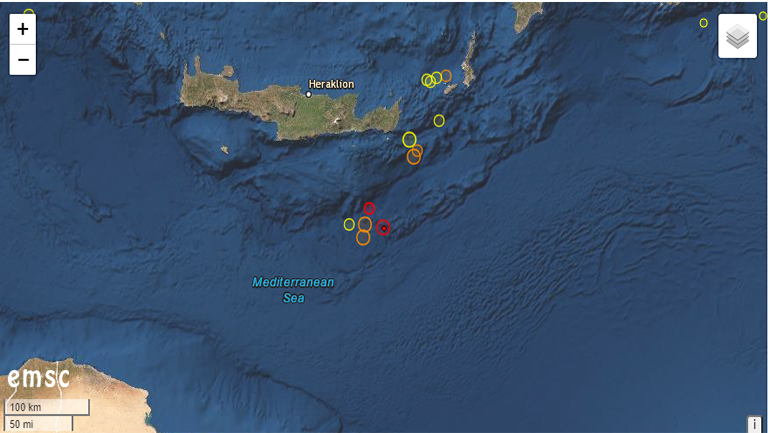 Σεισμός 3,9 Ρίχτερ σε θαλάσσια περιοχή της Κρήτης Σεισμός 3,9 Ρίχτερ σε θαλάσσια περιοχή της Κρήτης
