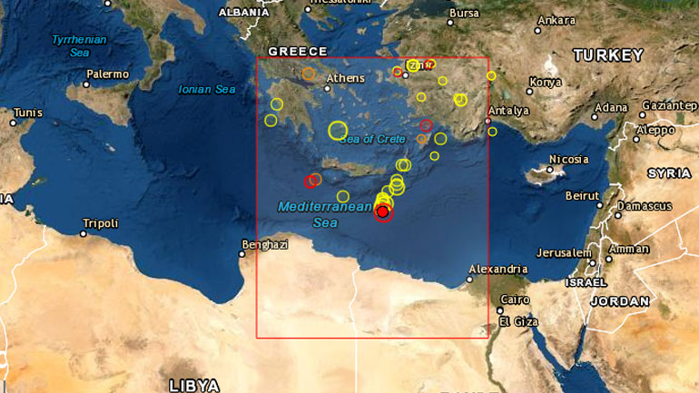 Σεισμική δόνηση 4,1 Ρίχτερ νότια της Κρήτης