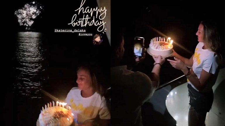 Κατερίνα Δαλάκα: Το show πυροτεχνημάτων του συντρόφου της για τα γενέθλιά της