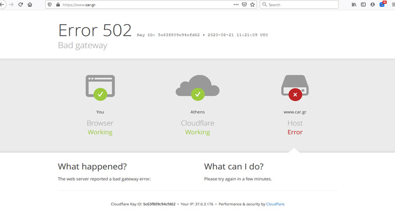 “Έπεσε” για λίγα λεπτά το Car.gr