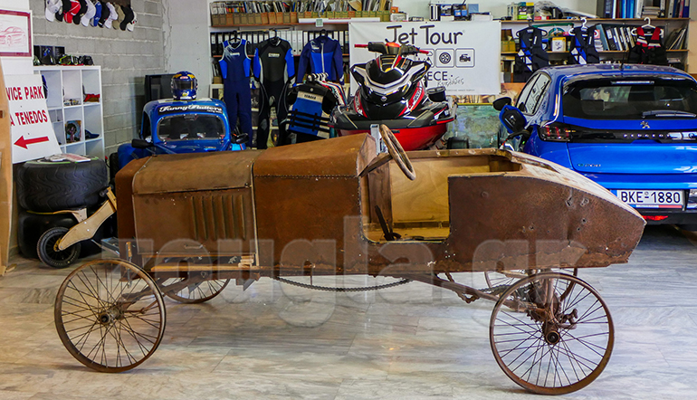 Το πρώτο ελληνικό αυτοκίνητο που κατασκεύασε ο Νίκος Θεολόγος το 1908 στη σημερινή του μορφή