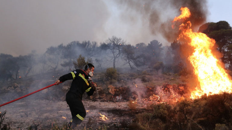 Υπό μερικό έλεγχο η φωτιά στην περιοχή Κολοκυθάς στην Ηλεία