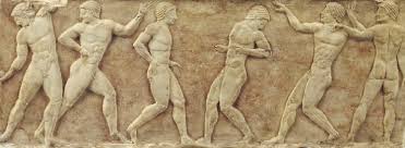 Αθλητές της επισκύρου σε βάση μαρμάρινου αγάλματος