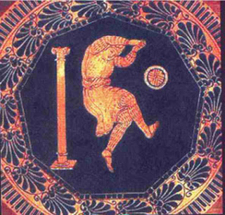 Ακόμη μία αρχαία απεικόνιση, που δείχνει αθλητή να παίζει με μπάλα