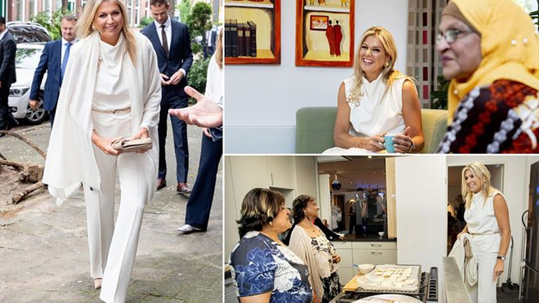 Επιτομή της κομψότητας η βασίλισσα Maxima με total white look σε φιλανθρωπικό event