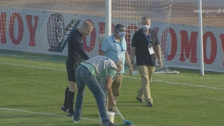 Λαμία-ΟΦΗ: Καθυστέρηση στην έναρξη του ματς για να… βαφτούν με ασβέστη οι γραμμές!