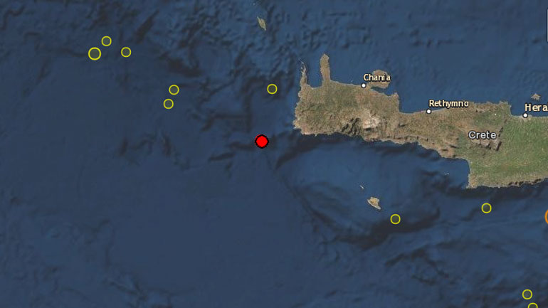 Διπλή σεισμική δόνηση 4,1 R στον θαλάσσιο χώρο της Κρήτης