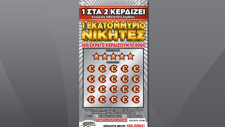 ΣΚΡΑΤΣ: Κέρδη 2.251.317 ευρώ την προηγούμενη εβδομάδα