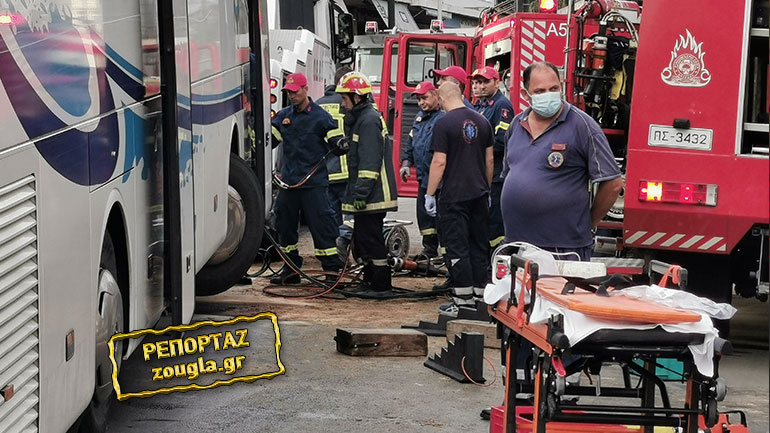 Τροχαίο με λεωφορείο στην Ακτή Μιαούλη – Καρέ καρέ ο απεγκλωβισμός του οδηγού