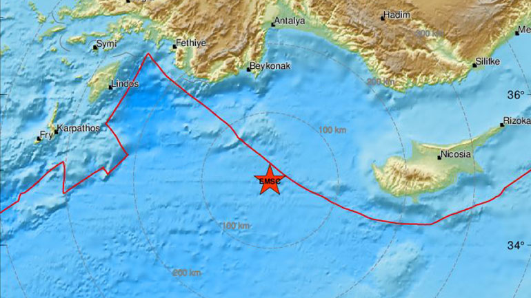 Σεισμός 3,6 Ρίχτερ στην Ανατολική Μεσόγειο