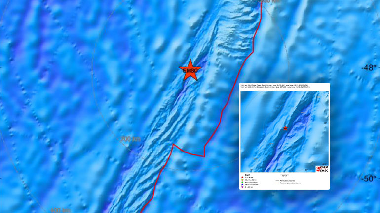 Σεισμός 6,2 Ρίχτερ σε θαλάσσιο χώρο νότια της Αφρικής