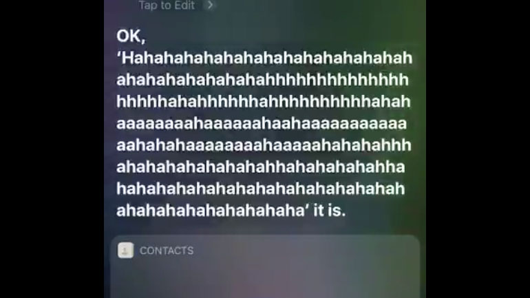 H Siri διαβάζει τη φράση “hahaha”