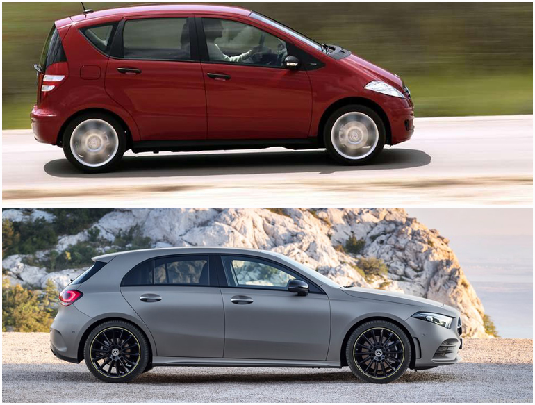 Η A Class από τα πλάγια με διαφορά ηλικίας 15 έτη...