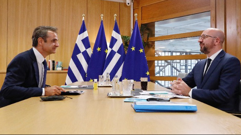 Συνάντηση του Κυριάκου Μητσοτάκη με τον Σαρλ Μισέλ στις Βρυξέλλες