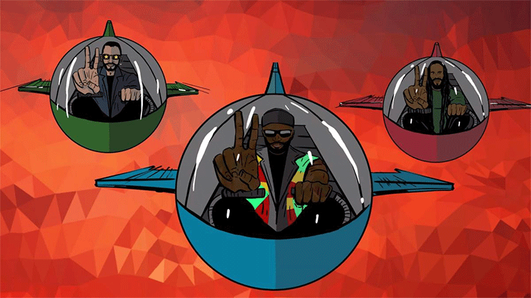 Toots Hibbert, Ziggy Marley και Ringo Starr, στο κλιπ του «Three Little Birds»