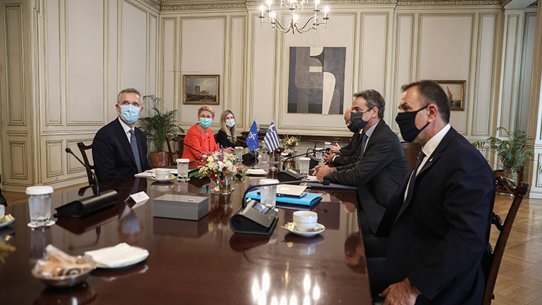 Η κατάσταση στην Ανατολική Μεσόγειο στο επίκεντρο της συνάντησης Δένδια-Παναγιωτόπουλου-Στόλτενμπεργκ