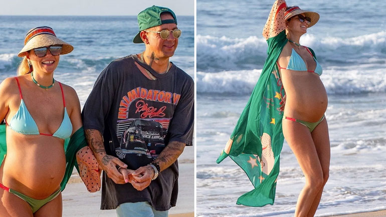 Jessica Hart: Η πρώην του Σταύρου Νιάρχου με δημιουργία Eλληνίδας σχεδιάστριας λίγο πριν γεννήσει