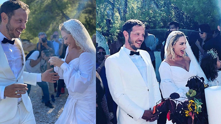 Ελεωνόρα Ζουγανέλη-Σπύρος Δημητρίου: Οι πρώτες φωτογραφίες από τον γάμο τους στις Σπέτσες