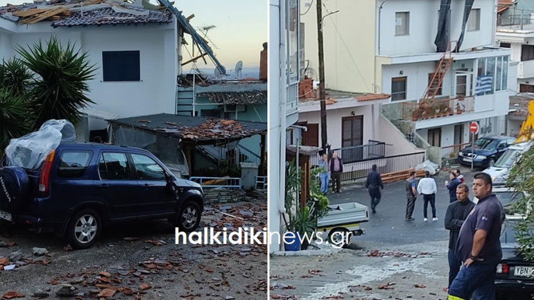 Ανεμοστρόβιλος «σάρωσε» τον Νέο Μαρμαρά στη Χαλκιδική