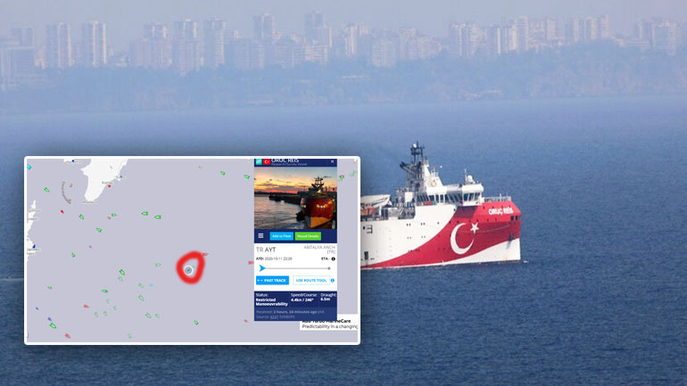 Στα 35 μίλια από το Καστελόριζο το Oruc Reis – Δείτε το στίγμα του