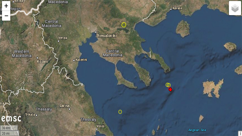 Σεισμός 3,2 Ρίχτερ σε θαλάσσια περιοχή της Χαλκιδικής