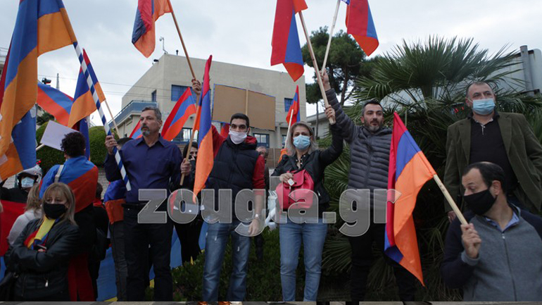 Διαμαρτυρία Αρμενίων στην Πρεσβεία του Ισραήλ