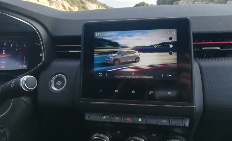 Από την οθόνη αλλάζεις το πρόγραμμα λειτουργίας (My Sense, Sport, Eco)