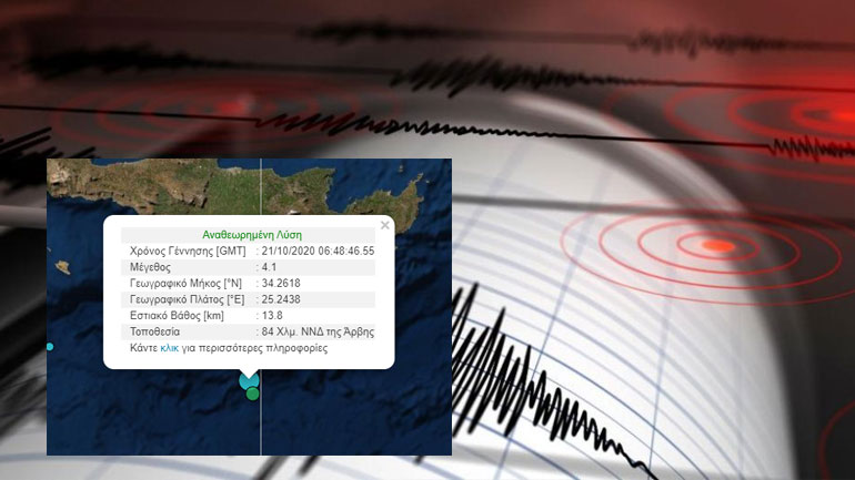 Σεισμός 4,1 Ρίχτερ στην Κρήτη