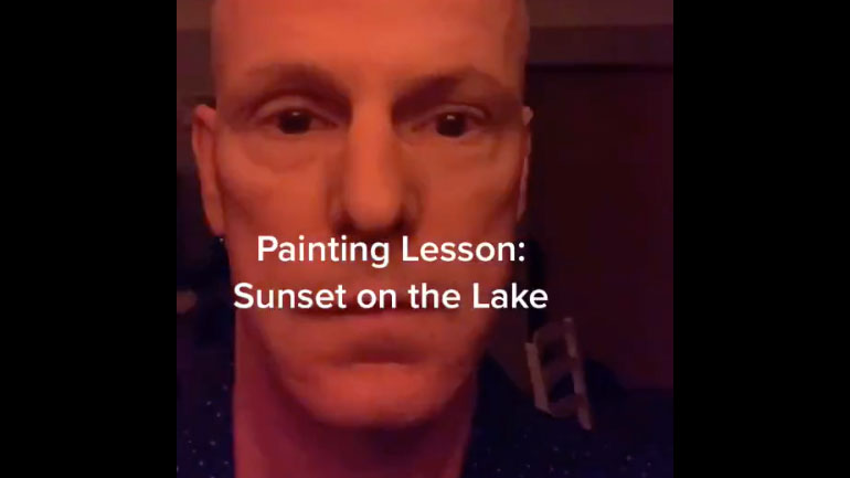 Μάθημα ζωγραφικής: ήλιος που δύει σε μια λίμνη