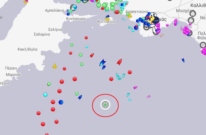 Το σημείο που βρίσκεται τώρα το Maersk Launceston