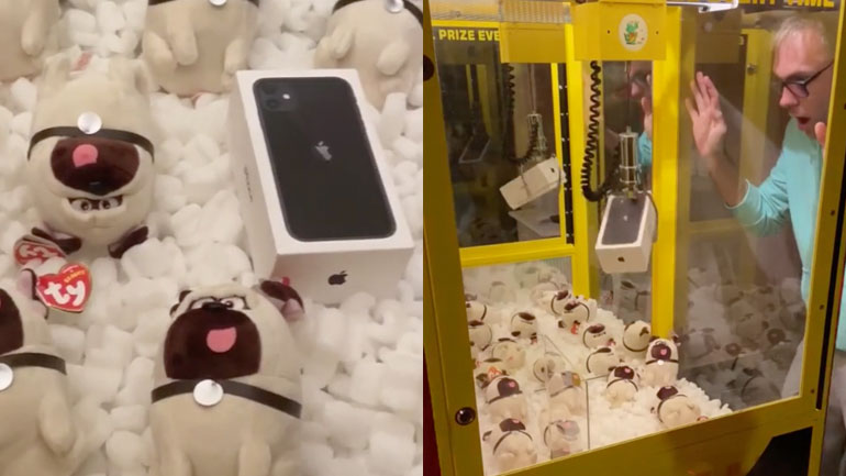 Ένα iPhone μέσα σε αυτόματο πωλητή παιχνιδιών