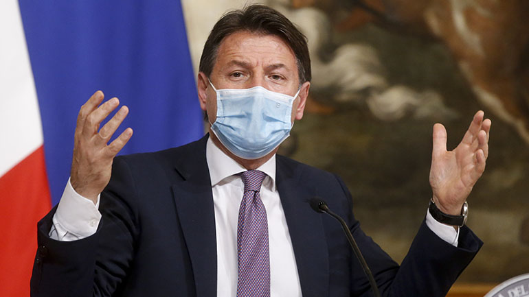 Ιταλία: «Πανεθνικά και τοπικά νέα περιοριστικά μέτρα» κατά του κορωνοϊού ανήγγειλε ο Κόντε