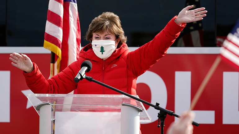 Η Ρεπουμπλικανή γερουσιαστής Σούζαν Κόλινς συγχαίρει τον εκλεγμένο πρόεδρο Τζο Μπάιντεν