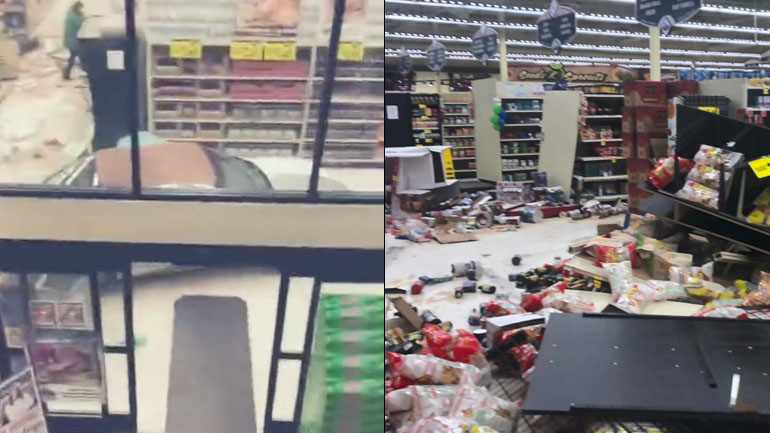 Μπήκε με το αυτοκίνητο σε κατάστημα